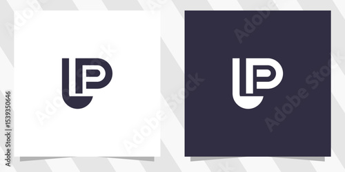 letter lp pl logo design vector