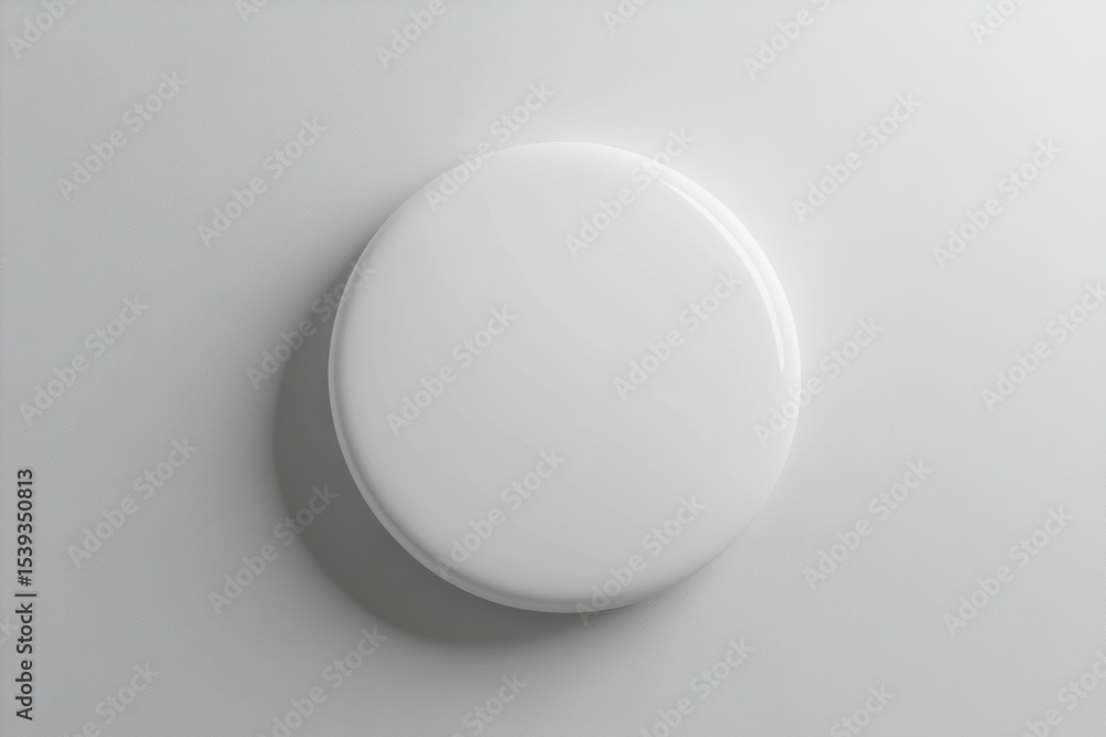 White, round button against textured, white surface White, round button against textured, white surface