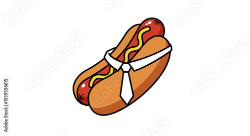 Hotdog wearing a business suit, simple fun concept