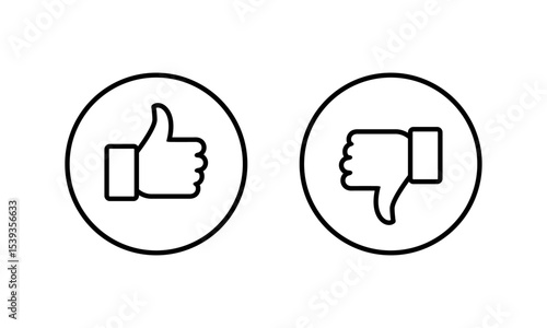 Like Dislike icon set Thumb down Thumb up