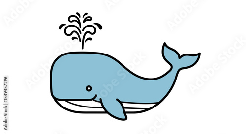 Whale spouting water, marine life, ocean mammal