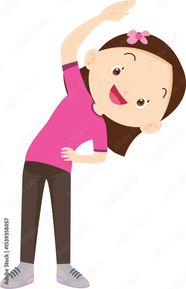 Girl Doing Stretching Exercise Girl Doing Stretching Exercise