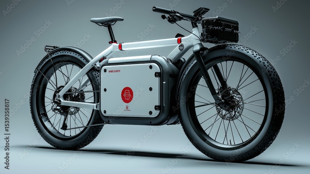Obraz premium Conceptual Delivery Bike with Storage Unit Showcasing Modern Design and Urban Transportation System