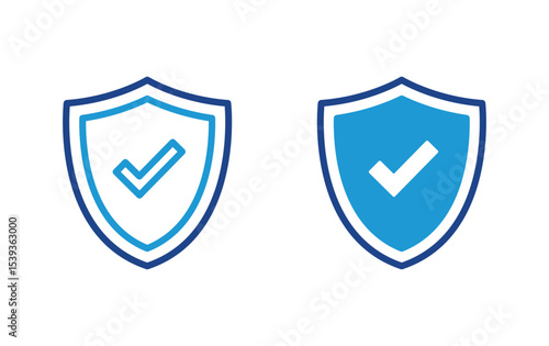 Shield with check mark icon vector	