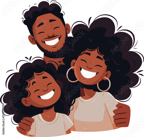 Family Portrait of Happiness: A heartwarming portrayal of a loving family, radiating joy and affection, their genuine smiles reflecting the unbreakable bonds of kinship.