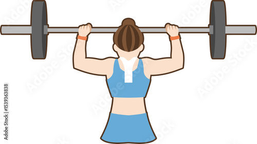 Barbell Workout: Witnessing a determined woman engaging in a barbell workout, perfectly capturing her strength and focus, embodying the essence of a powerful lifestyle.