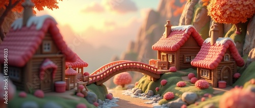 Fantastical 3D Candy Village.