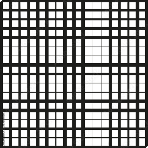 Bold grid design. Thick line pattern. Vector box structure. Geometric layout form.