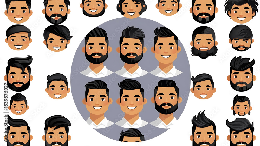 funny cartoon character avatars with various facial expressions and hairstyles for men, women, and children funny cartoon character avatars with various facial expressions and hairstyles for men, women, and children
