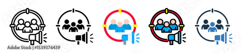 Target Marketicon multiple sytle vector illustration