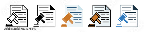 Legal Documenticon multiple sytle vector illustration