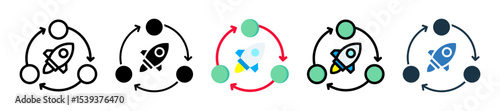 Lean Startupicon multiple sytle vector illustration