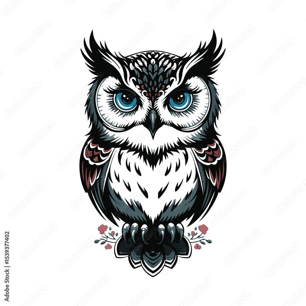 Fototapeta premium owl bird cartoon animal vector illustration