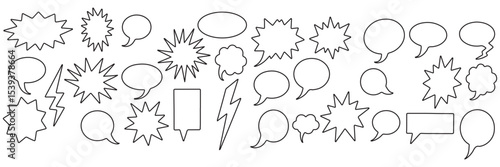 Black speech bubble collection. Set of speech bubble. Speech bubble comic
