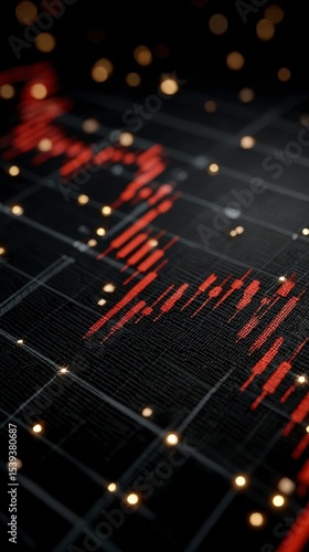 Dramatic Stock Market Crash  Red Candlestick Chart Decline
