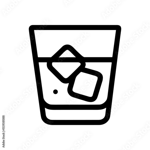 Chilled refreshment Whiskey on the rocks icon. Icon Symbol Illustration
