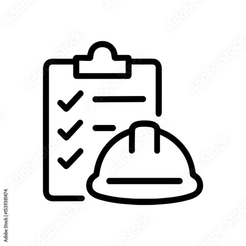 Construction compliance checklist safety assured. Icon Symbol Illustration