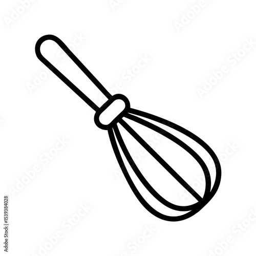 Whisk outline icon, isolated on white background