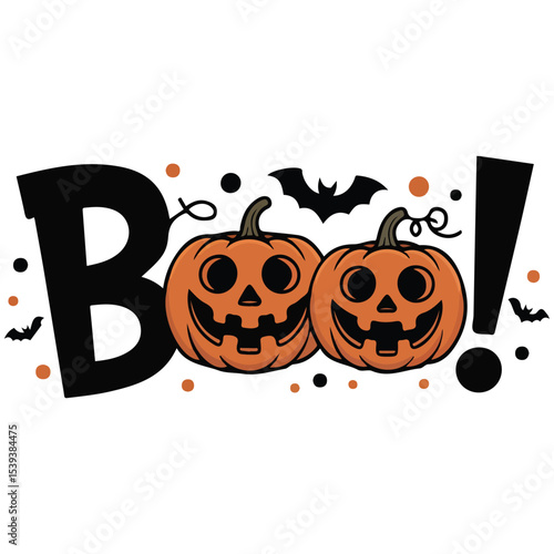 halloween sound boo label with grunge effect isolated vector illustration