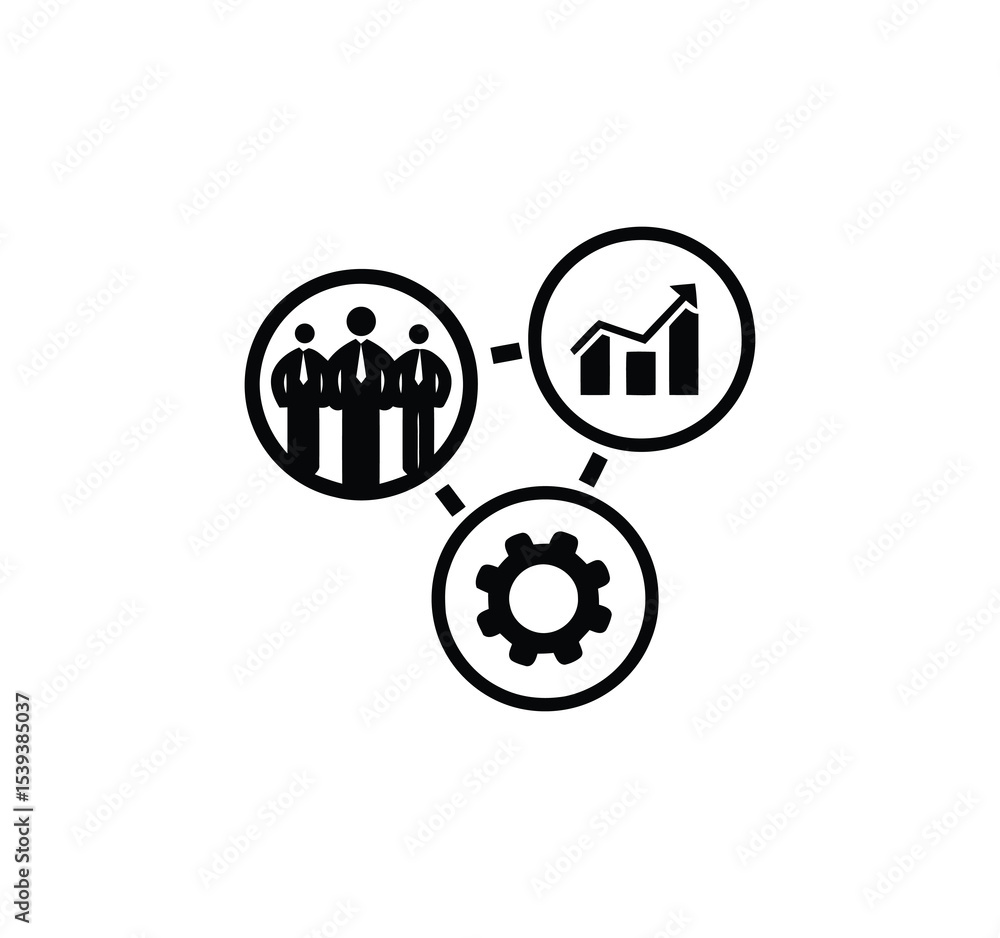 Obraz premium Organization management set of web icons in line style. Human resource linear icon collection. Containing business people, teamwork, structure, hierarchy, leadership and more.