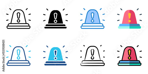 Emergency icon set multiple style collection 
