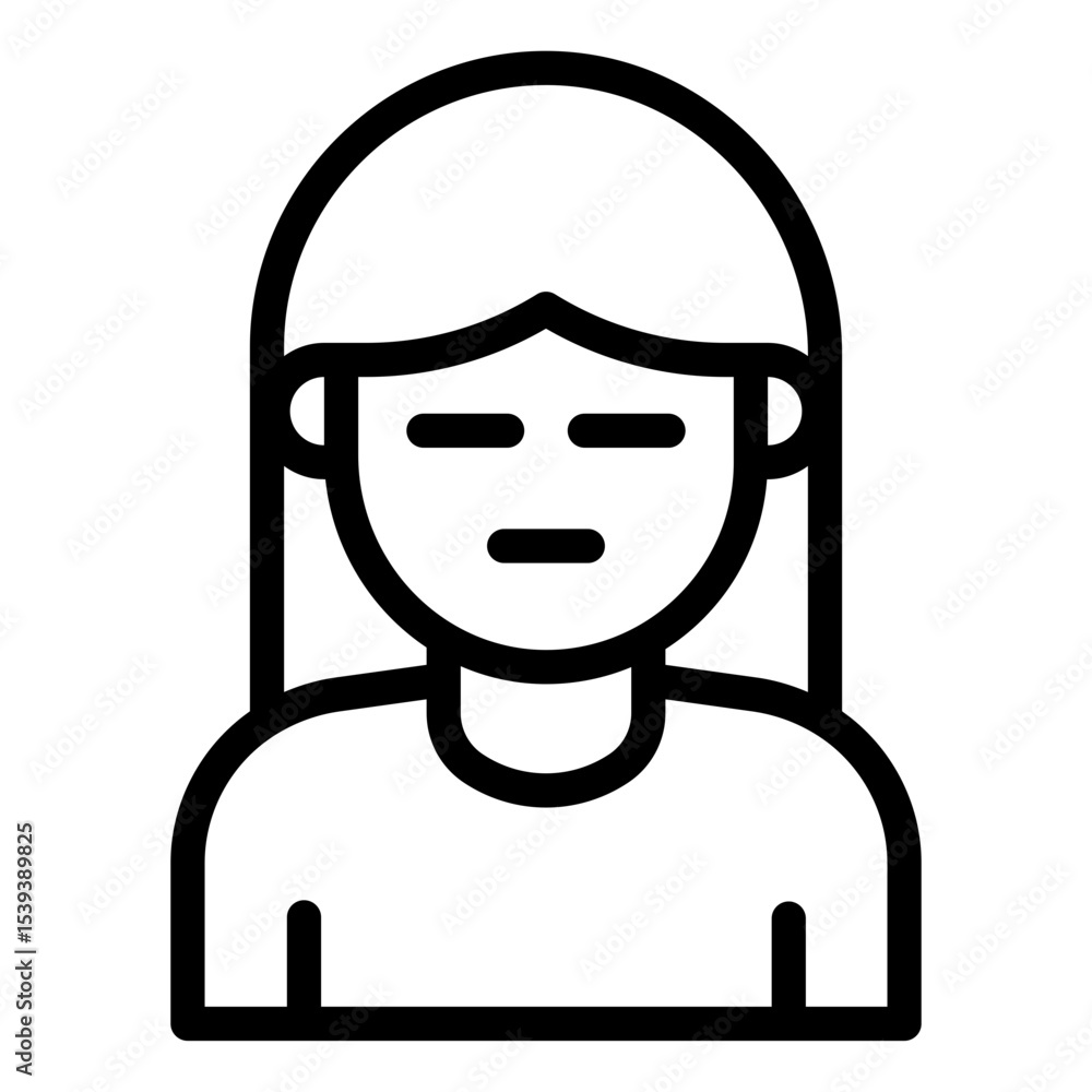expressionless emotion outline icon woman avatar blank expressionless emotion outline icon woman avatar blank