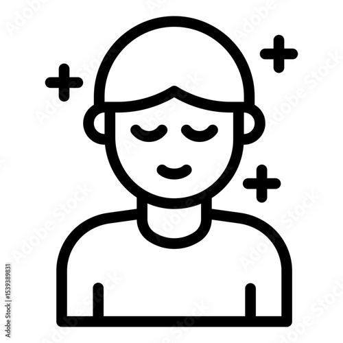 calm meditation outline icon man avatar peace