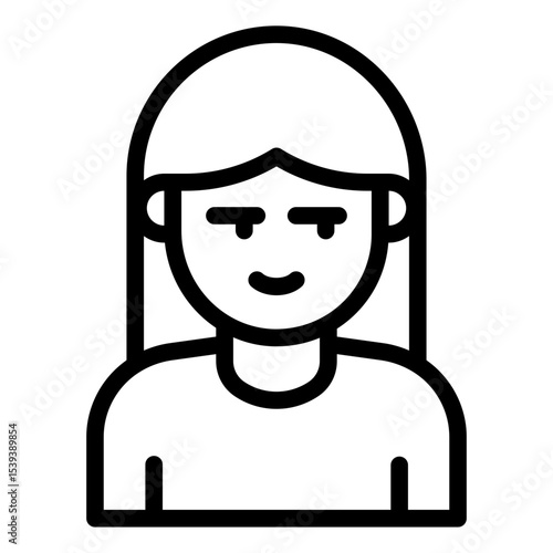 smirk emotion outline icon woman avatar sarcastic
