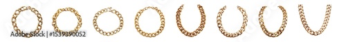 Wallpaper Mural set of Gold chain hoop earrings isolated on transparent background Torontodigital.ca