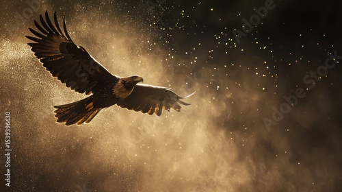 Wallpaper Mural Powerful eagle soaring through a dramatic dust cloud Torontodigital.ca