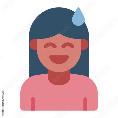 awkward emotion flat icon woman avatar shy