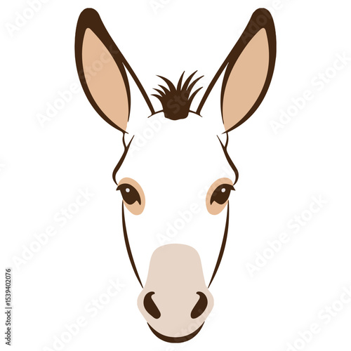 funny donkey face carnival mask isolated vector illustration on white background