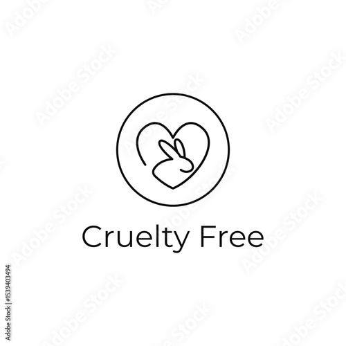 Cruelty Free Black Icon Vector.