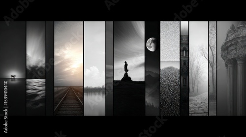 Grayscale landscapes collection