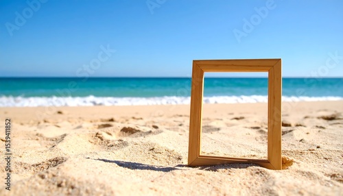 Empty Frame with Beach Summer Ocean.