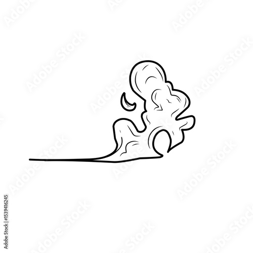 hand drawn comic explosion smoke cloud icon