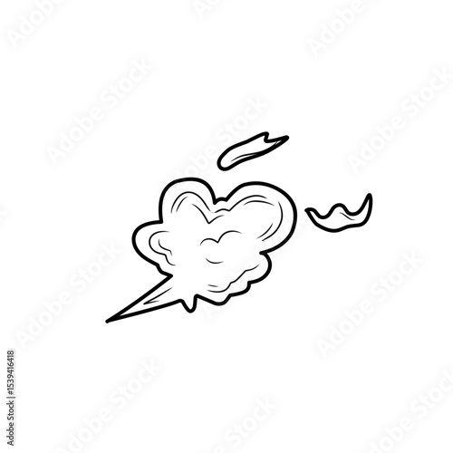 hand drawn comic explosion smoke cloud icon