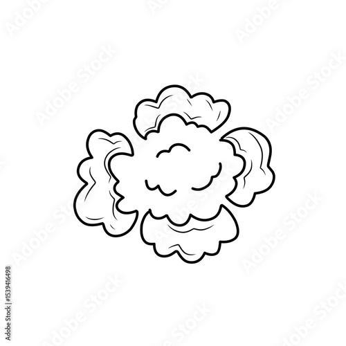 hand drawn comic explosion smoke cloud icon