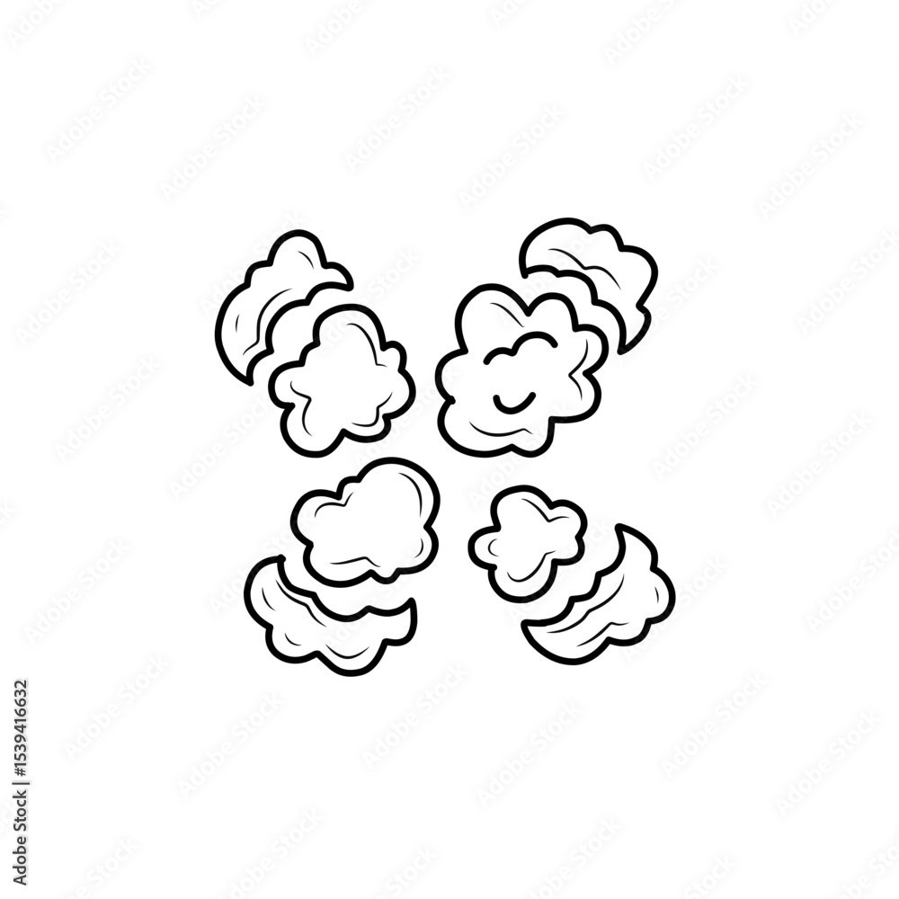 hand drawn comic explosion smoke cloud icon hand drawn comic explosion smoke cloud icon
