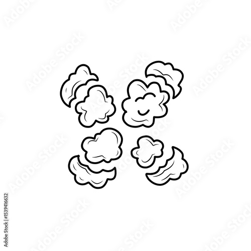 hand drawn comic explosion smoke cloud icon