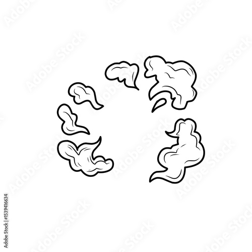 hand drawn comic explosion smoke cloud icon
