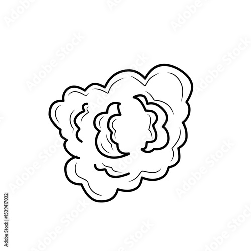 hand drawn comic explosion smoke cloud icon