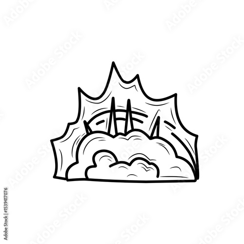 hand drawn comic explosion smoke cloud icon