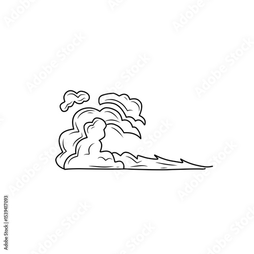 hand drawn comic explosion smoke cloud icon