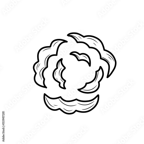 hand drawn comic explosion smoke cloud icon