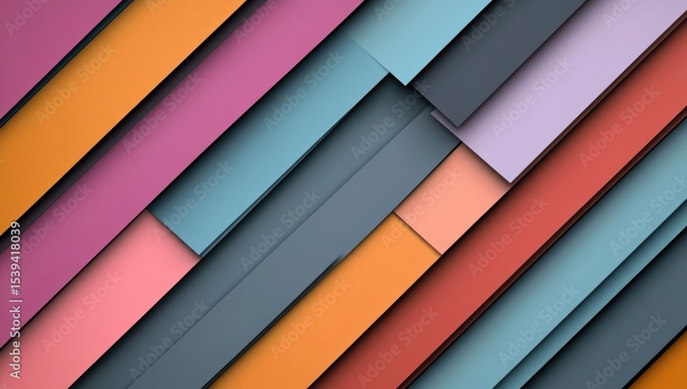 Fototapeta premium Abstract design with diagonal colored layers