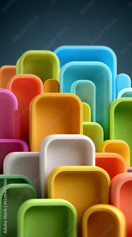 Fototapeta premium Abstract Colorful Geometric Shapes Background Modern Design Multicolored Blocks Overlap