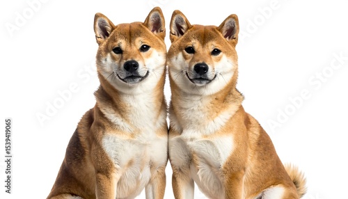 Wallpaper Mural Two Shiba Inu Dogs Studio Shot. Torontodigital.ca