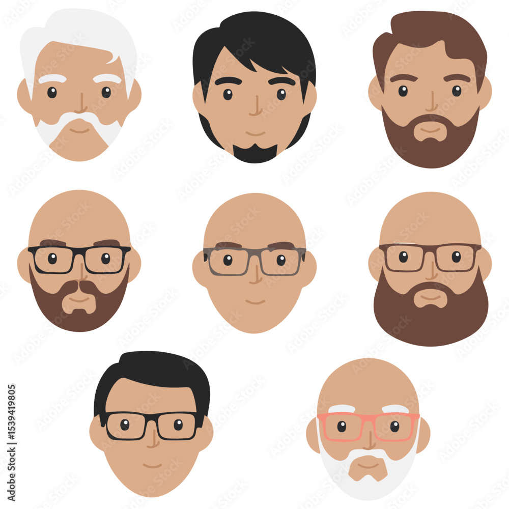cartoon old man avatar with glasses isolated vector illustration on white background cartoon old man avatar with glasses isolated vector illustration on white background