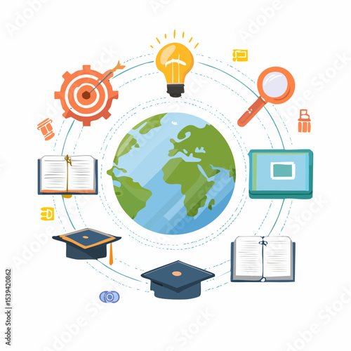 Global social network communication concept on a laptop with an earth map connection